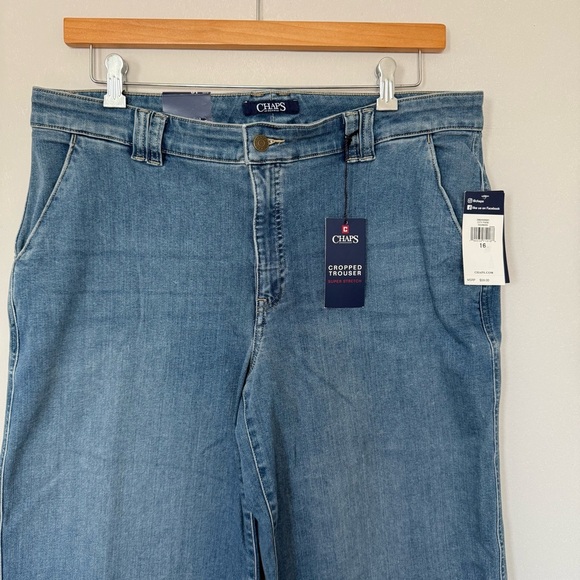 Chaps Blue Denim Jeans Cropped Pants - Picture 2 of 13